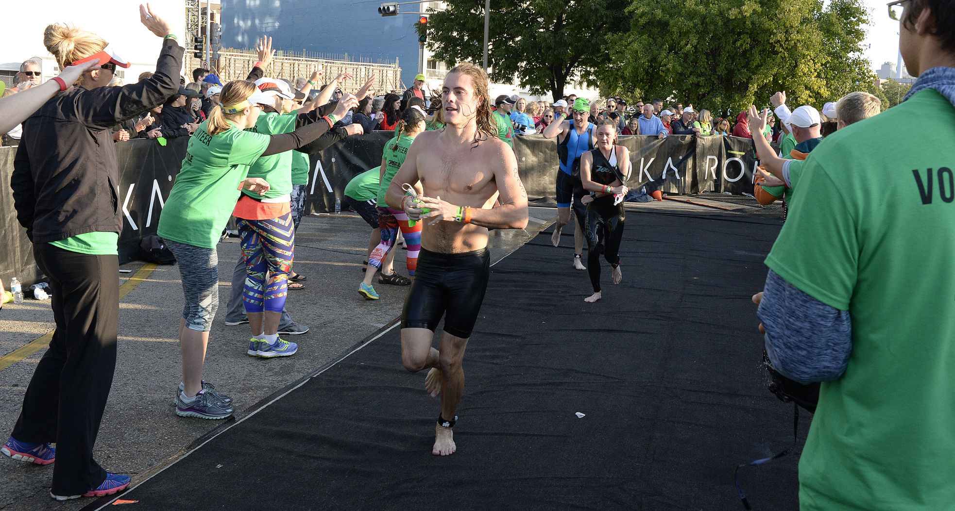 IRONMAN volunteers help swimmers